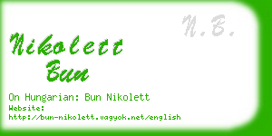 nikolett bun business card